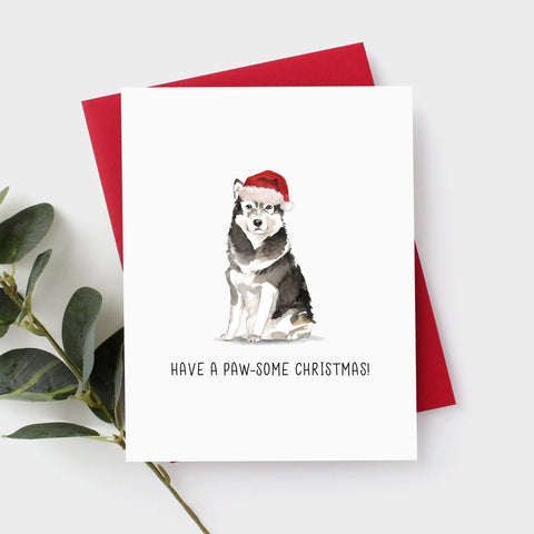 Malamute Christmas Card by Driven To Ink