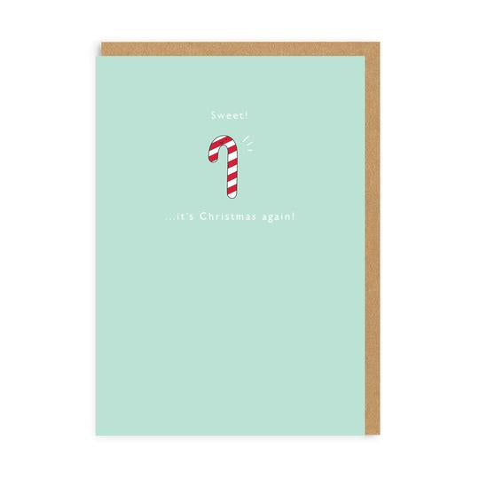 Sweet, It's Christmas Time Again Enamel Pin Greeting Card by Ohh Deer