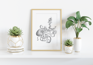 Octopus Anchor Art Print