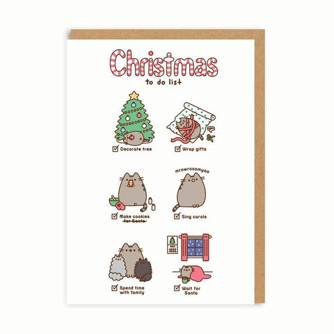 Pusheen Christmas To-Do List Card by Ohh Deer