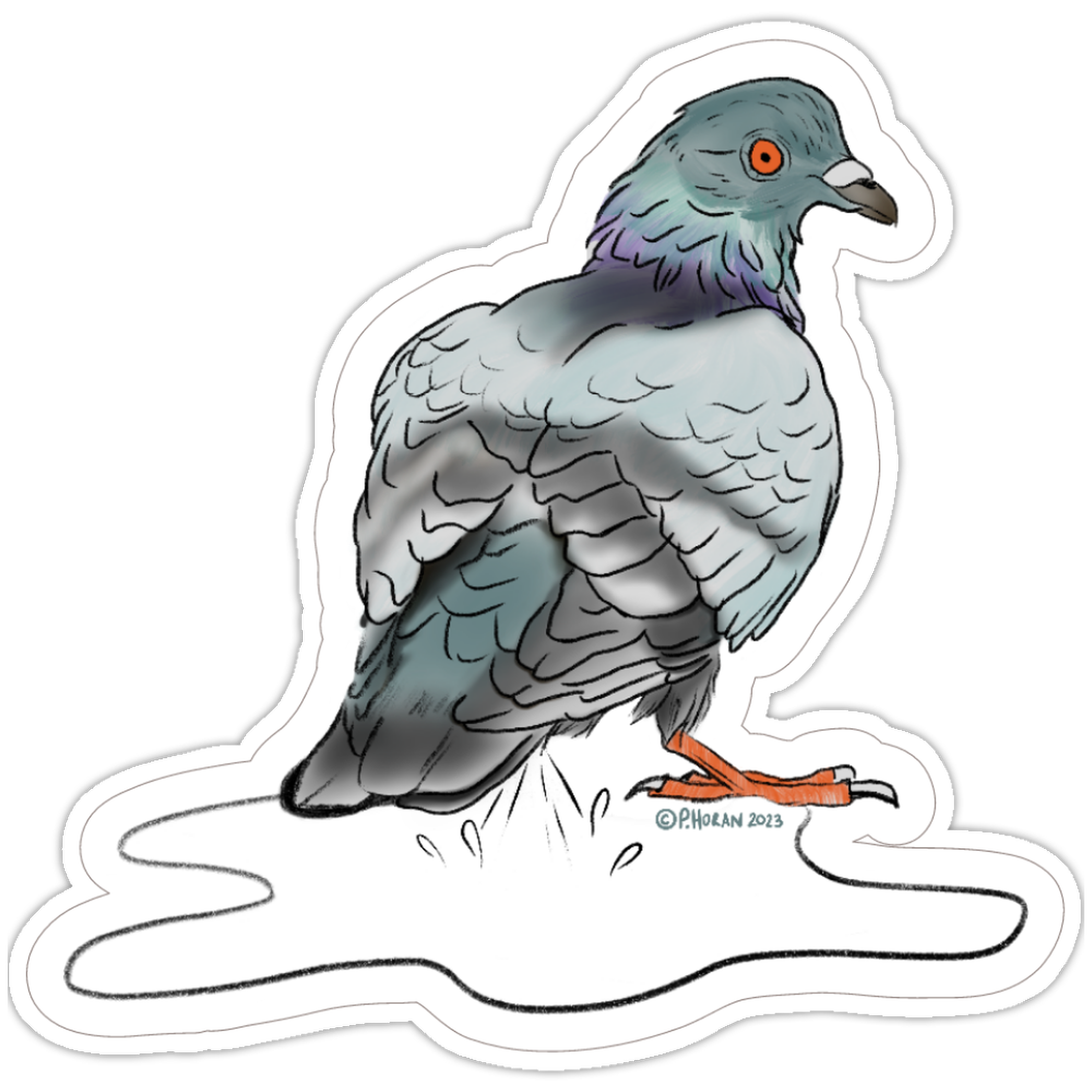 Pooping Pigeon Sticker