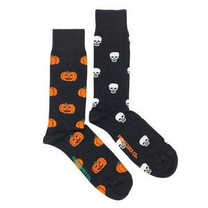 Pumpkin and Skull Mid-Calf Socks