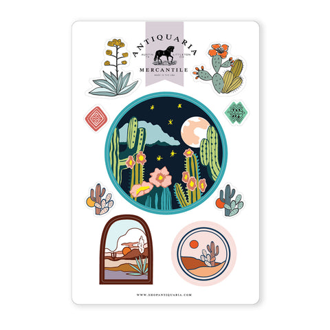 Night Cactus Sticker Sheet