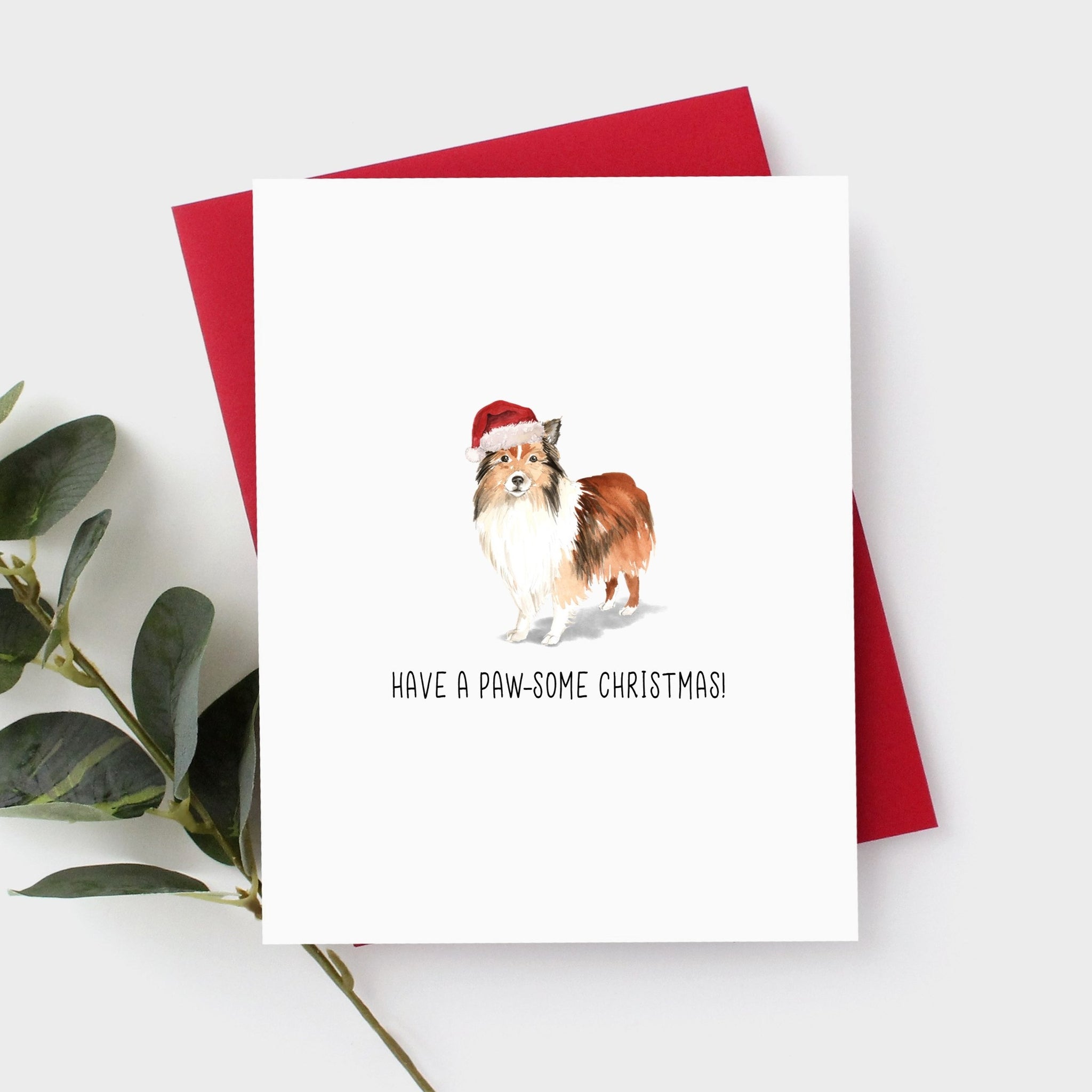 Sheltie Christmas Card by Driven To Ink