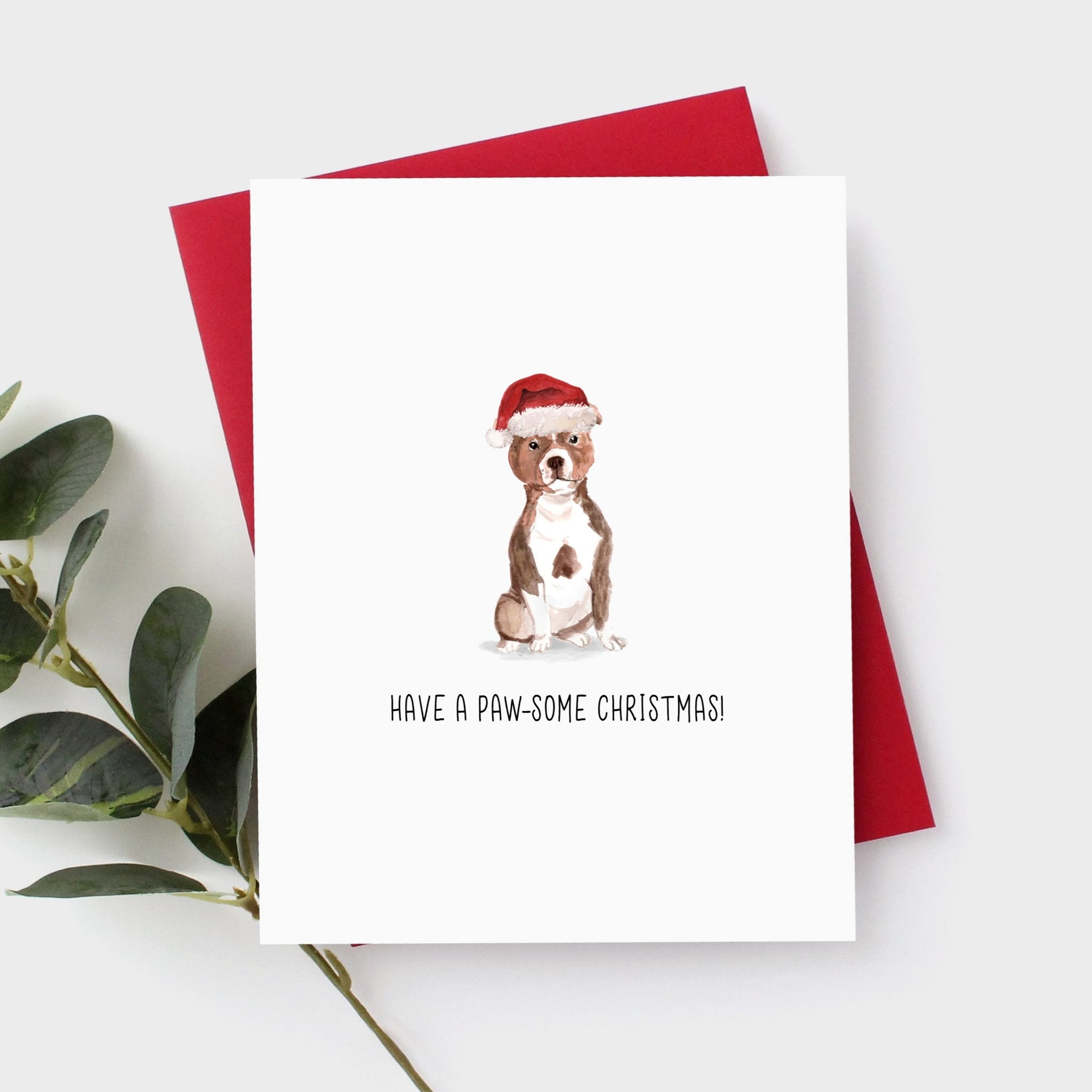 Staffordshire Terrier Christmas Card by Driven To Ink