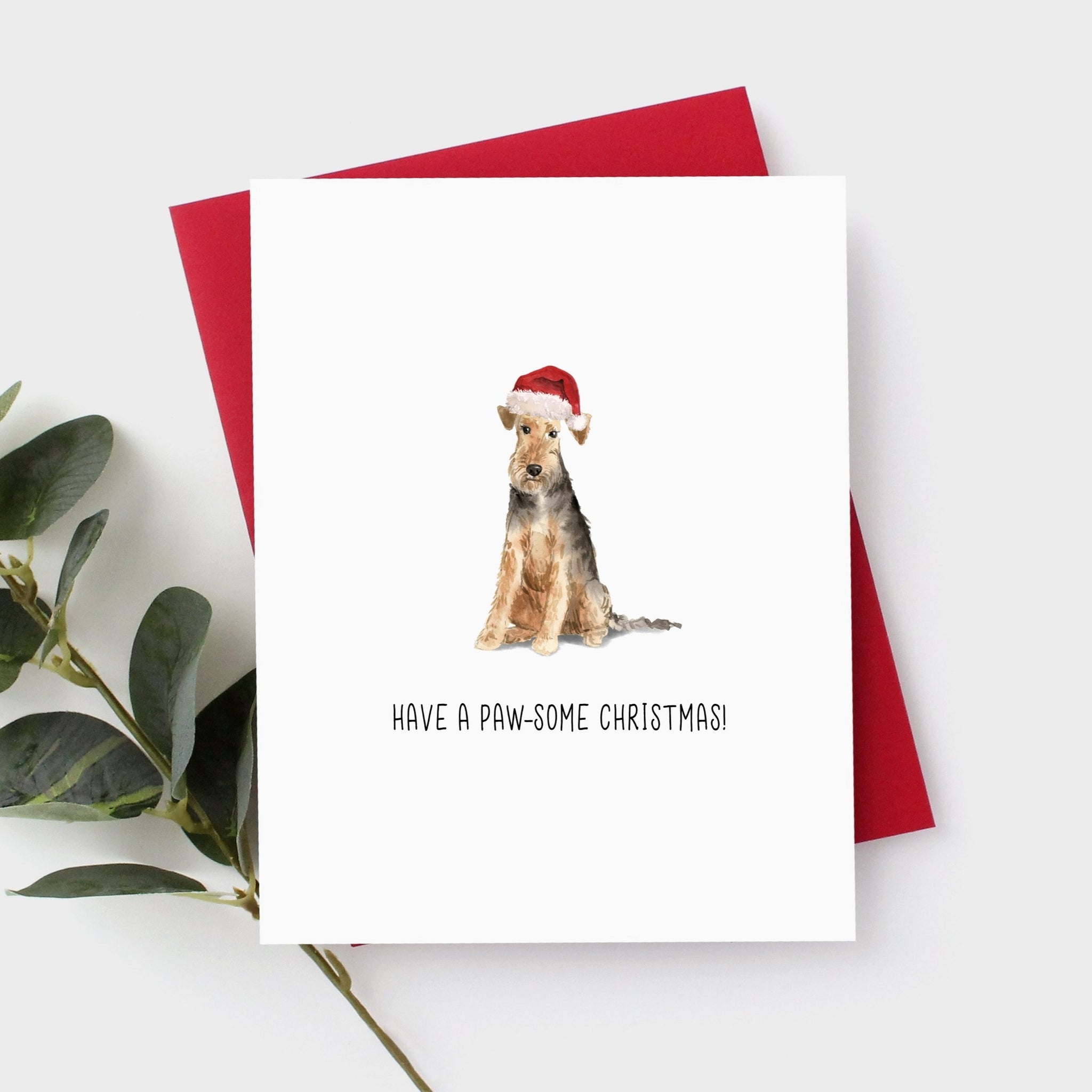 Welsh Terrier Christmas Card by Driven To Ink