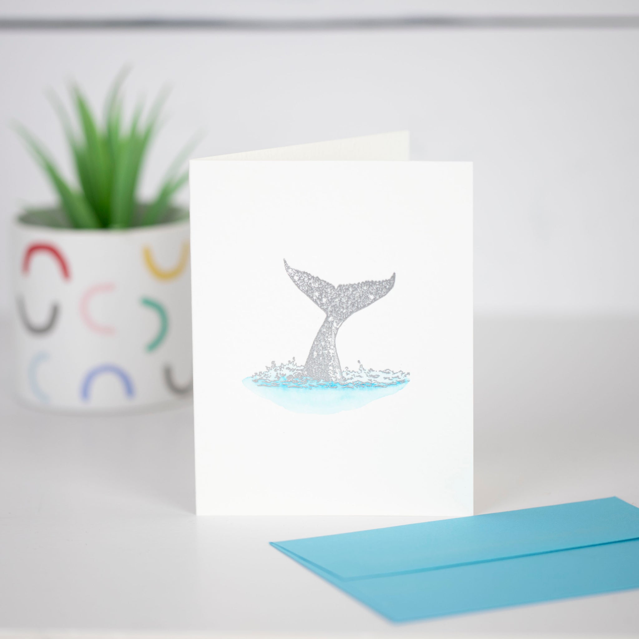 Whale Tail Card Metallic Silver Card