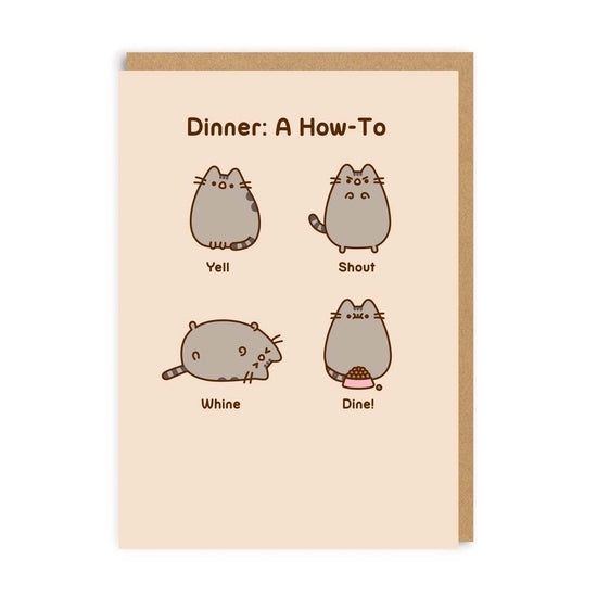Pusheen Dinner: A How-To Card by Ohh Deer