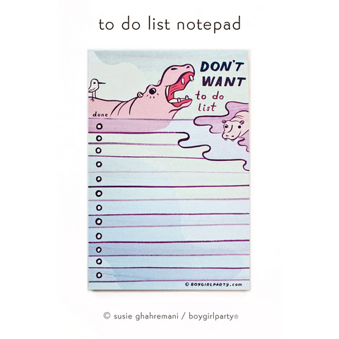 Reluctant Hippo To Do List