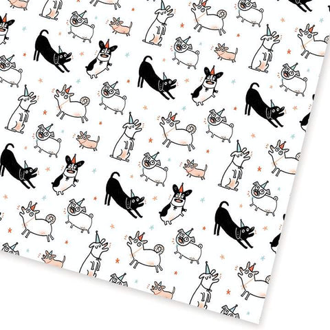 Party Dogs Folded Giftwrap by Ohh Deer