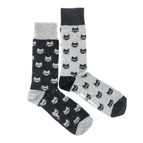Grey Cats Mid-Calf Socks