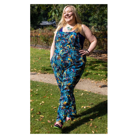 Buy Ladies Printed A-Line Dress Large Size Women's Fat Mm2019 Summer Wave  Point Short Jumpsuit Large Size Dress (Color : Blue, Size : XXXL) at  Amazon.in