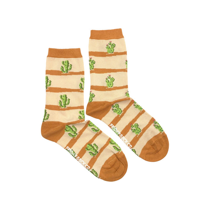 Striped Cactus Crew Socks